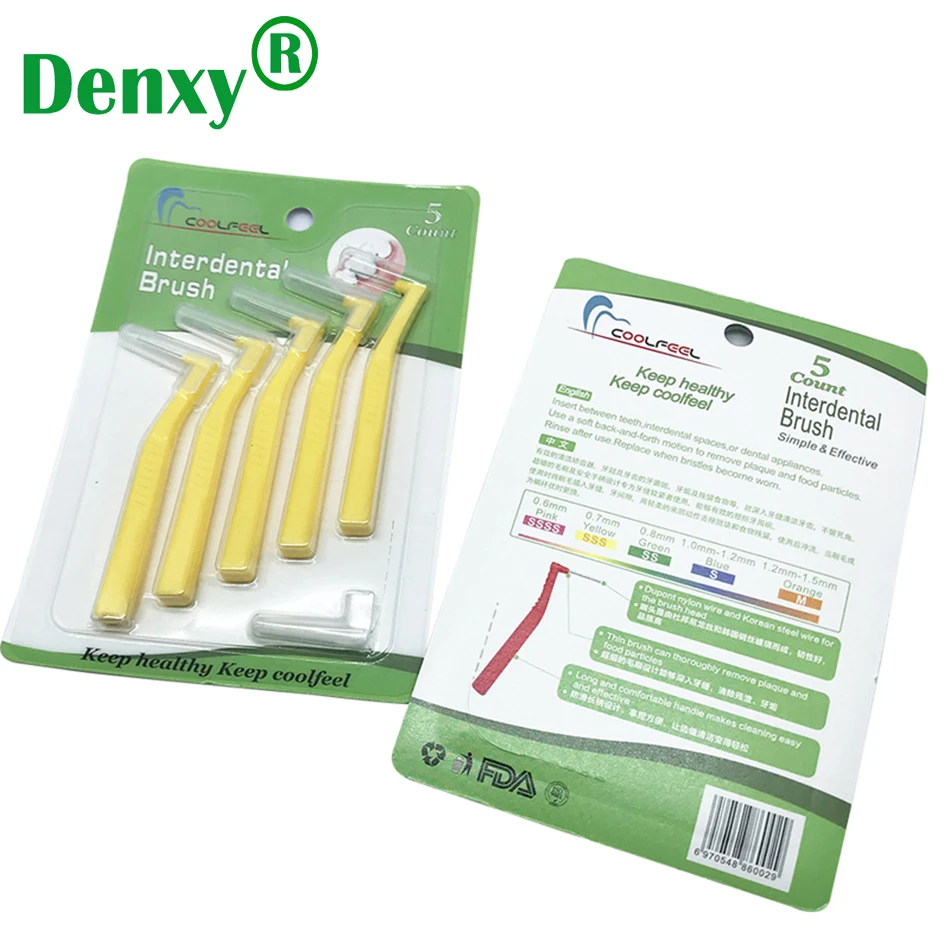 50pcs Denxy  0.7mm Interdental Brush Professional Interdental Brush Teeth Dental Floss Cleaners Orthodontic bracket Oral Care