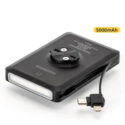 2in1 Bike Light 5000mAh Large Capacity Power Bank with Recharging Cable Portable Outdoor Cycle Accessory Bicycle Light Recharger
