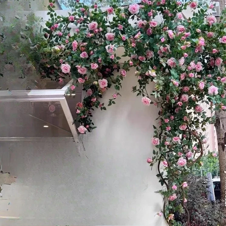 Simulated rose waterfall wall fake flower decorative flower vines cover door vines