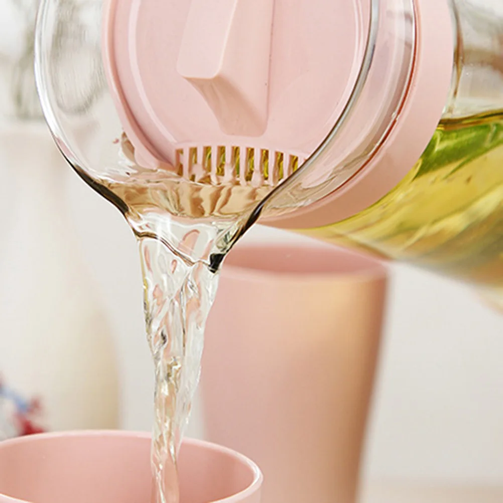 

Стеклянный кувшин для воды 1200 мл, прозрачная пищевая безопасная пластиковая крышка, чайник без капель, горшок для сока для домашнего горячего и холодного