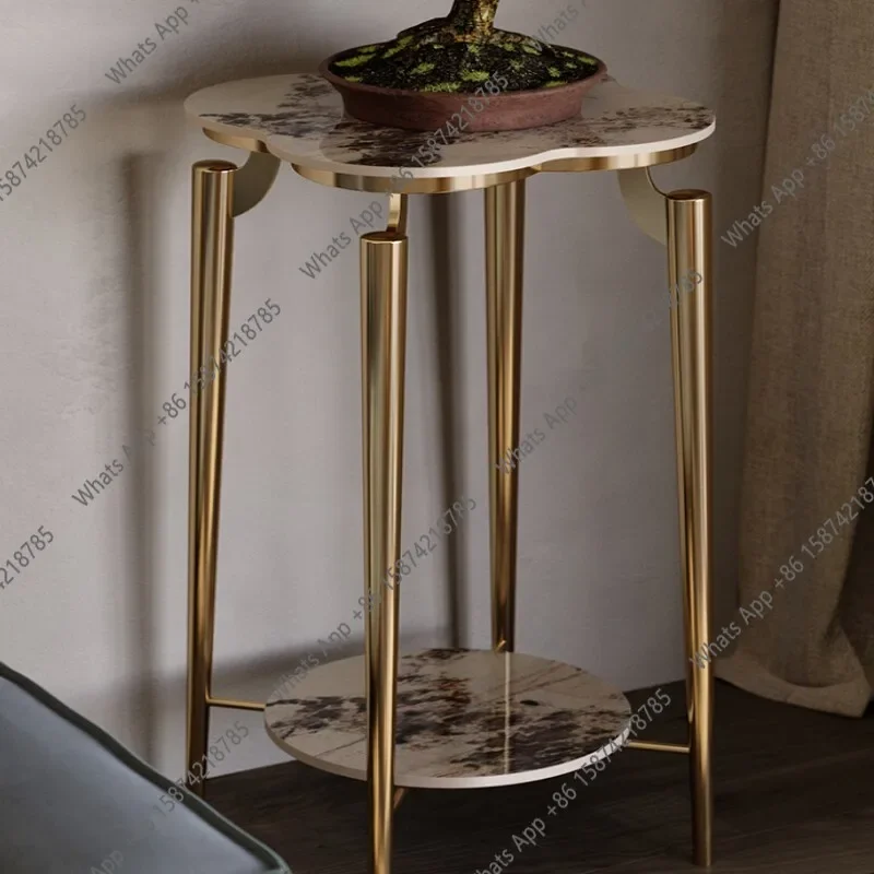 Wi Rock Slab Flower Shelf, Living Room Floor-to-ceiling Stainless Steel Balcony Shelf, Entrance Bonsai Window Sill Flower Table
