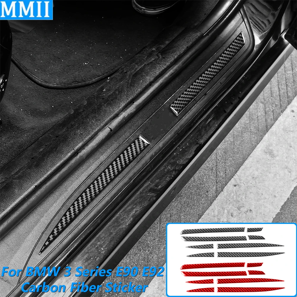 

For BMW 3 Series E90 E92 M3 2005-2012 Inner Door Sill Threshold Panel Decorative Strips Carbon Fiber Car Accessories Sticker