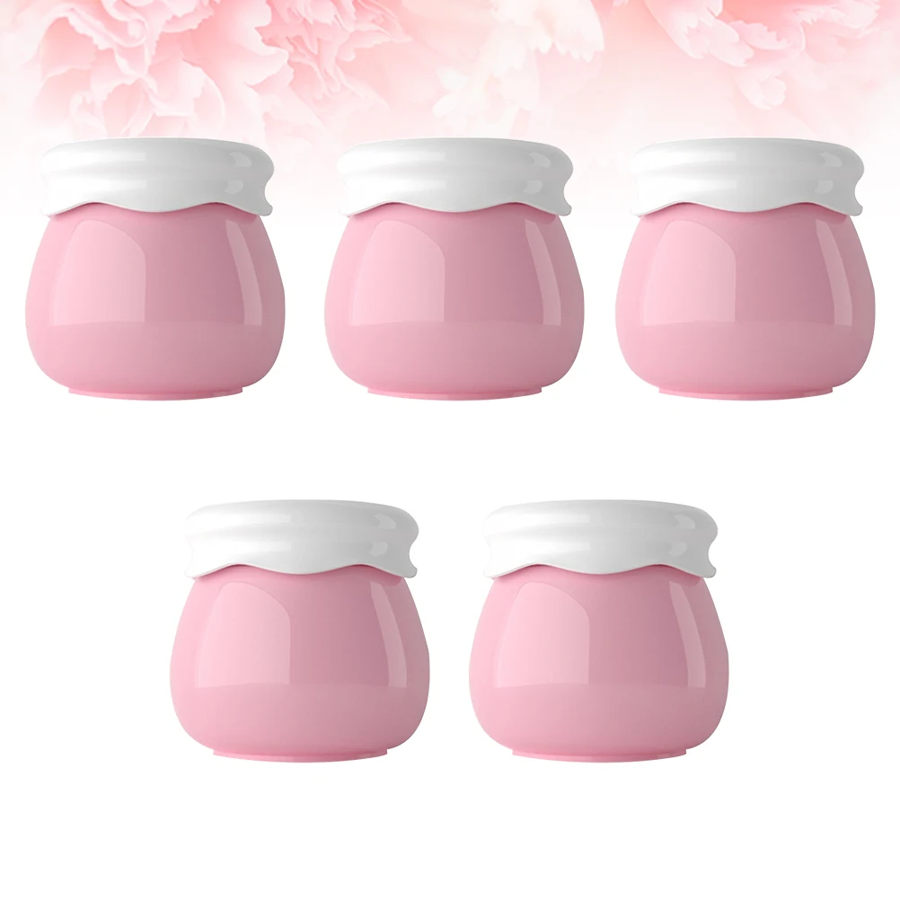 

5 pcs Mini Bottles Travel Size Empty Lotion Cream Box Refillable Portable Makeup Bottles For Skincare Pink