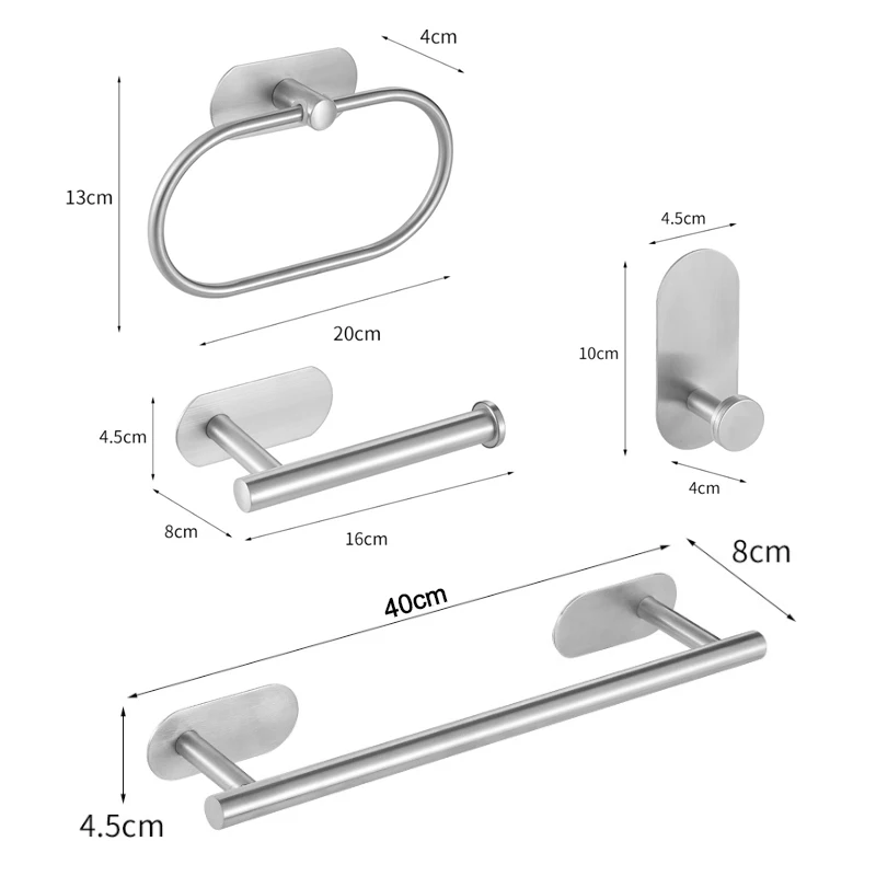 Wall-Mounted Aço Inoxidável Toalha Bar e Papel Higiênico Rack, Matte Black Hardware Set, acessórios do banheiro