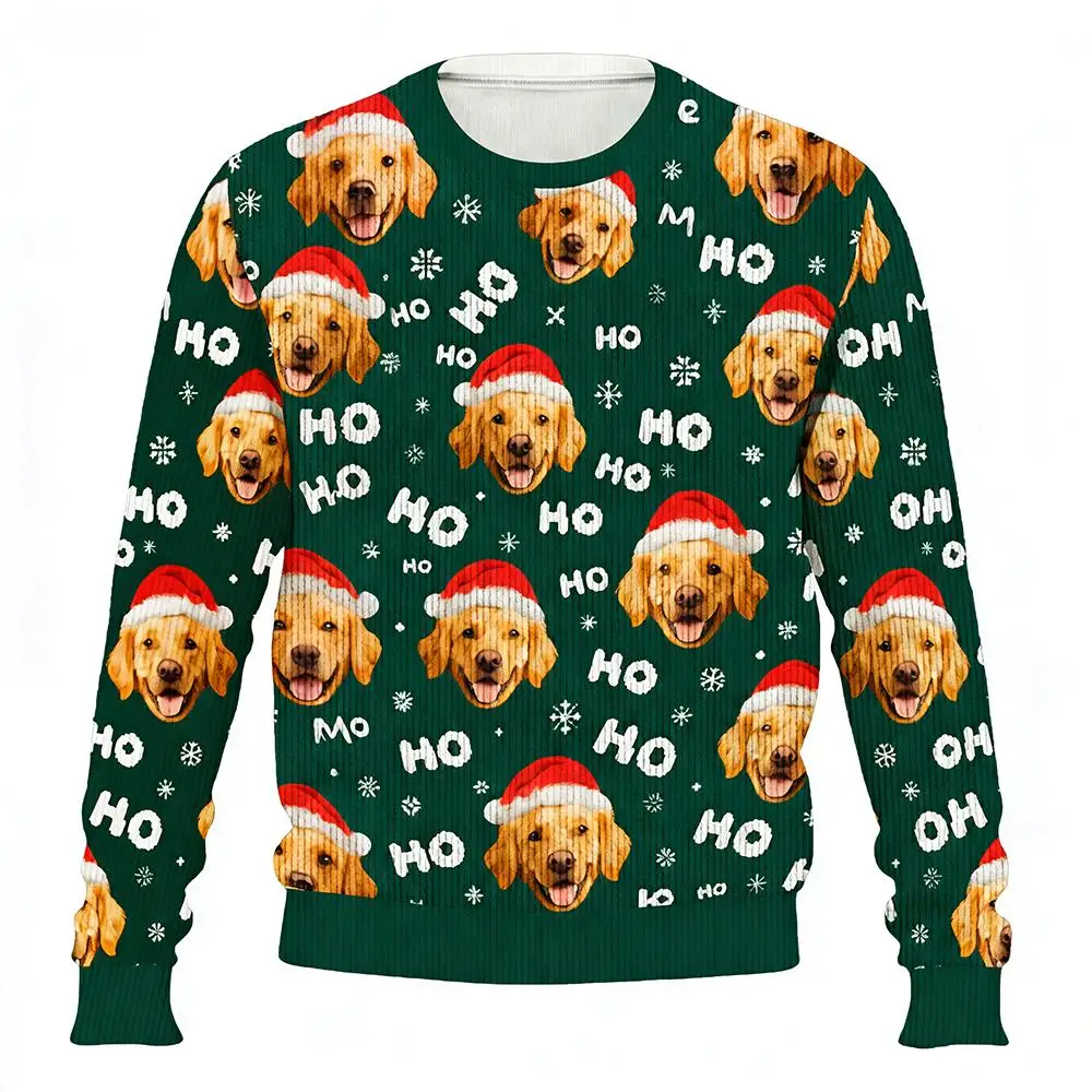 عيد الميلاد مضحك الحيوانات الأليفة صورة مخصصة سترة قبيحة شخصية DIY بها بنفسك عيد الميلاد البلوفرات ثلاثية الأبعاد مطبوعة منقوشة الرجال/النساء بلوزات فضفاضة