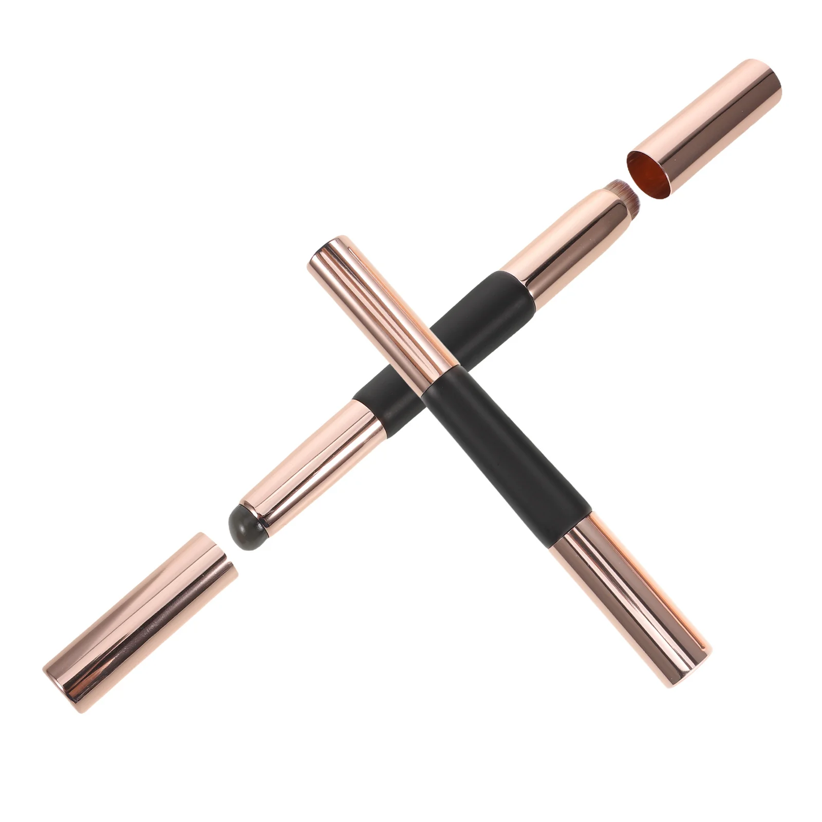 

2Pcs Double Ended Makeup Brush Set Silicone Tip Concealer Applicator for Lipstick Gloss Travel Portable Dual Sided Beauty Tool