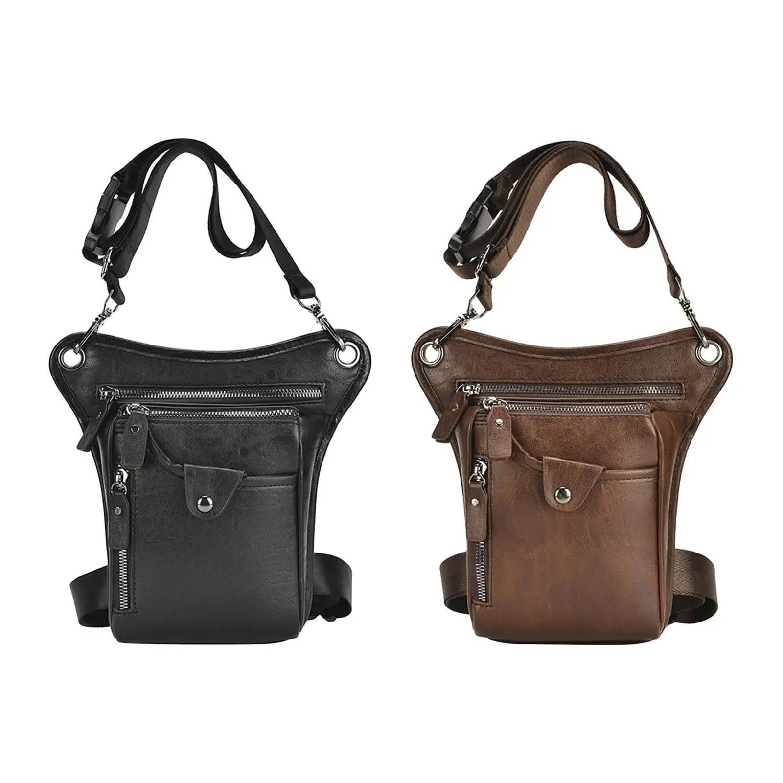 Fashion Leather Waist for Men Women Belt Multi Purpose Motorcycle Bike Outdoor Sports Cycling Riding Hiking Thigh Bag