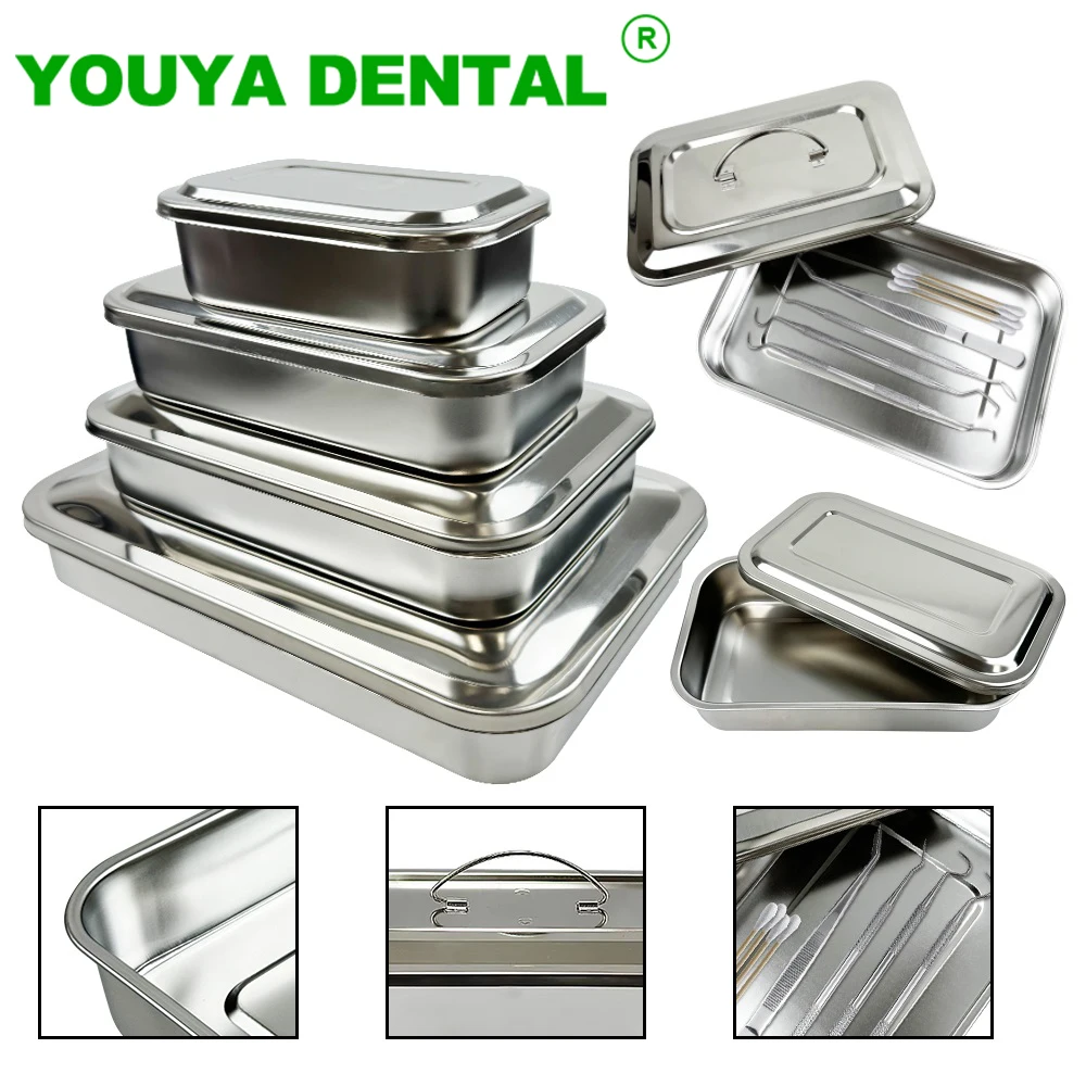 

Dental Disinfection Box With Lid Stainless Steel Surgical Medical Tray Sterilizer Container Dentist Instrument Storage Cassette