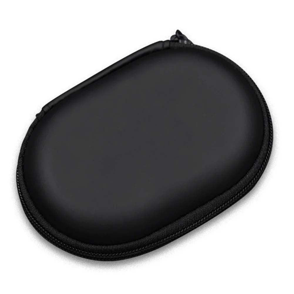 

Earphones Case Oval Storage Bag Headphones PU Storage Box Black Portable Hold Storage Box For KZ AS10 Earphones Case PU