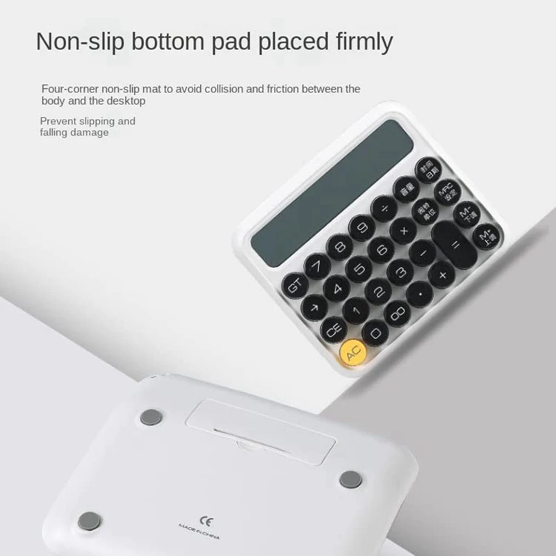 Kalkulator duży wyświetlacz LCD pulpitu 12 cyfr duży przycisk kalkulator finansowy beżowy