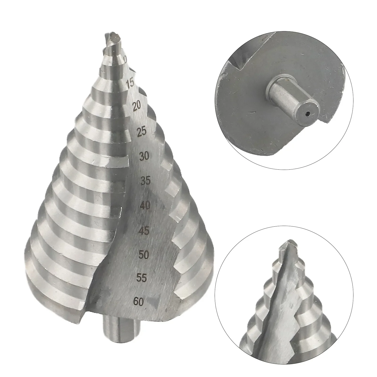Pagoda Drill Step Drill Bit Open Multiple Aperture Silver Color Spiral High Speed Steel Ladder Structure For Chamfer