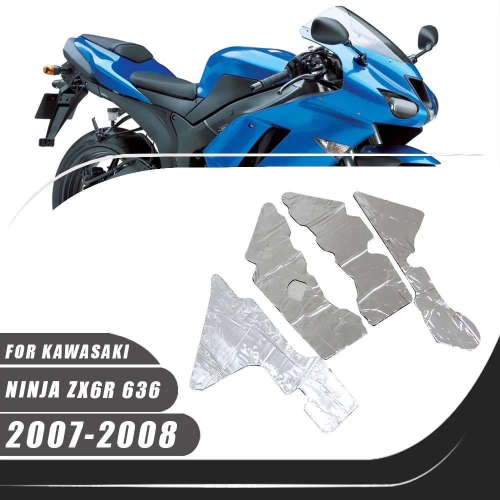 

Motorcycle Accessories Pre-Cut Belly Fairing Heat Shield Mat Insulation Protection For Kawasaki Ninja ZX-6R 636 2007-2008 ZX6R