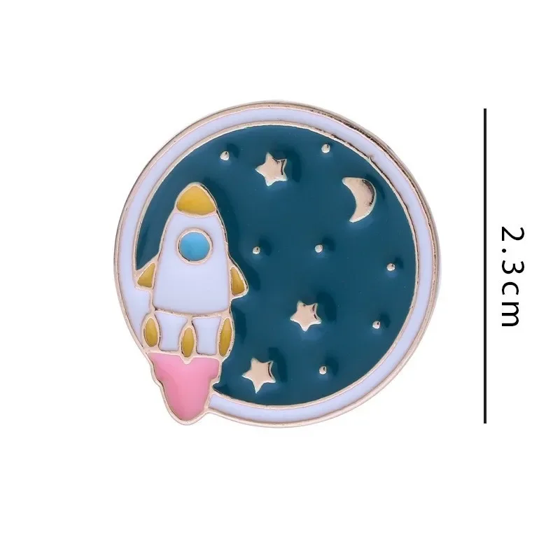 Cartoon Brooch Ins Astronaut Space Planet Alloy Colorful Badge Pins for Men and Women\'s Versatile Personalized Accessories