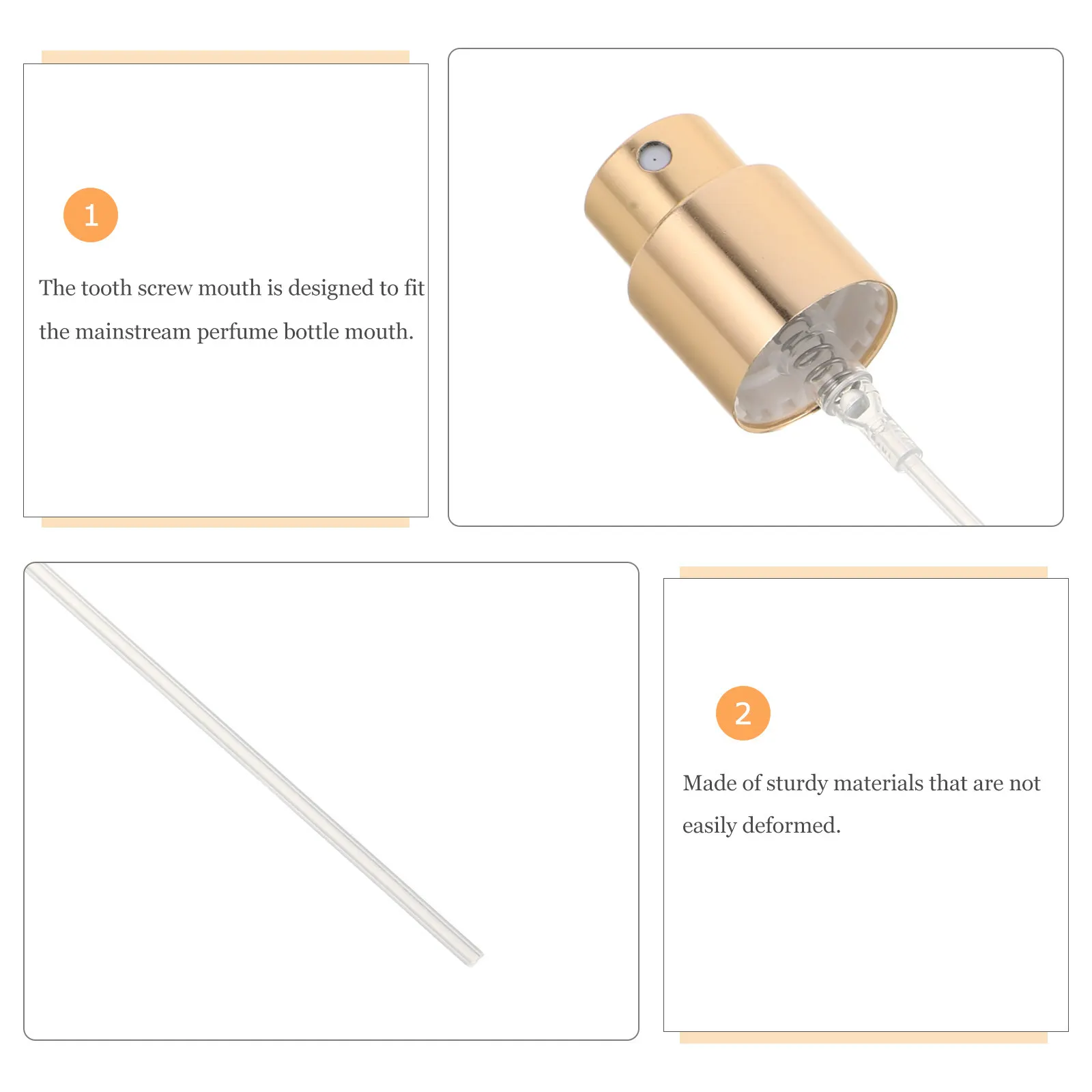 10Pcs Fine Mist Perfume Spray Nozzles Replacement Caps 15Mm Thread Leakproof Pump Tops for Essential Oil Bottles view 5
