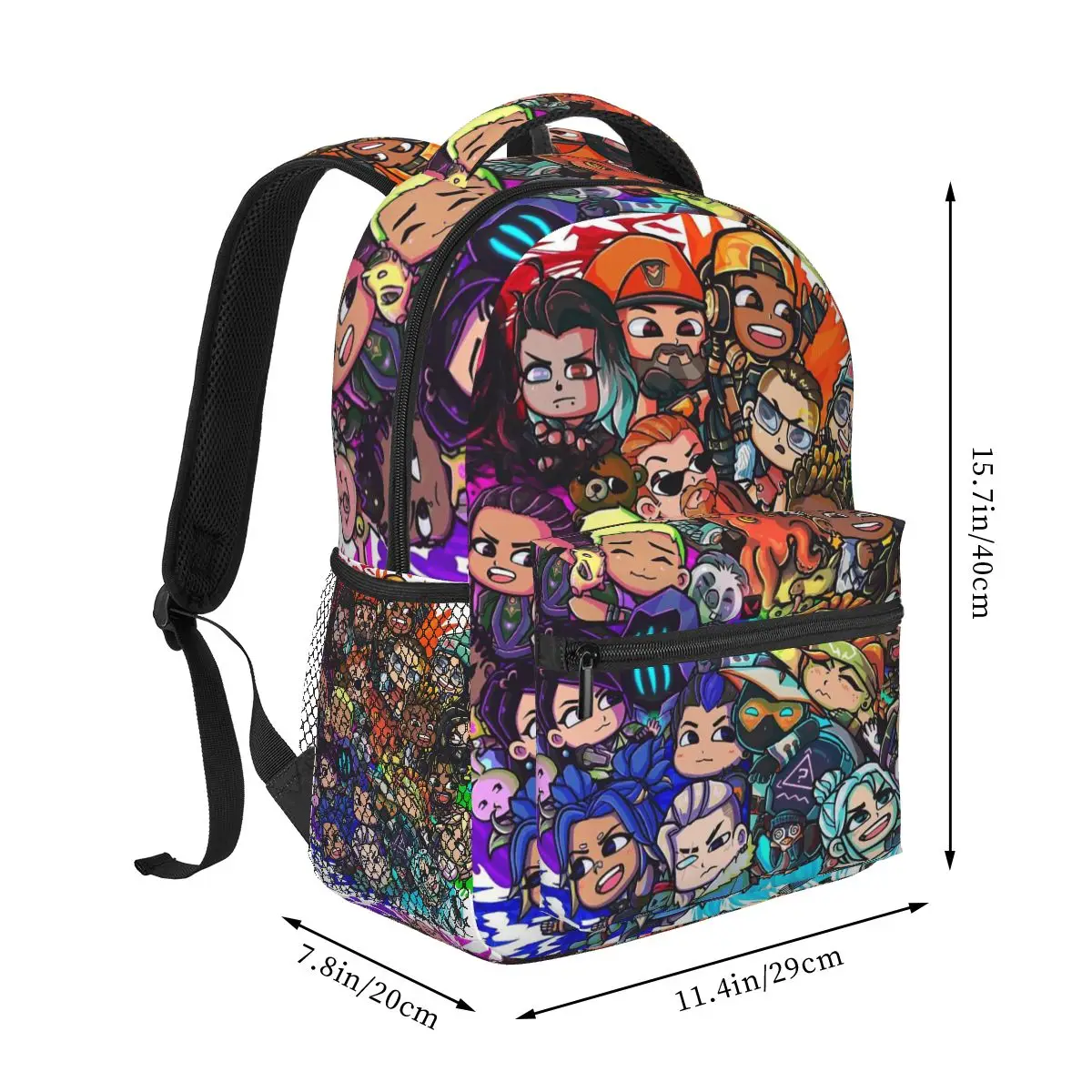 Cartoon Valorant Student Backpack School Bag Hiking Travel Daypack for Men Women Fashion Bookbag Shoulder Bags