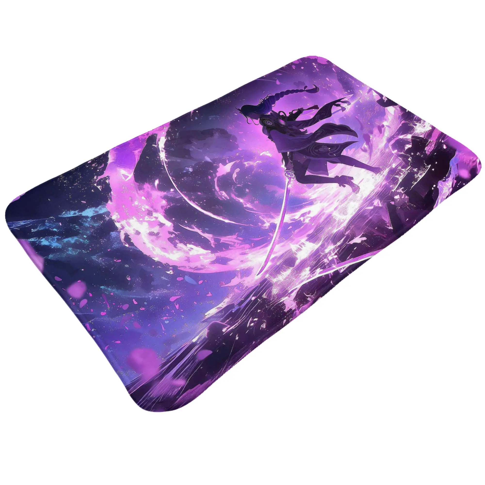 Purple Light Anti-Slip Doormat Kitchen Mat Raiden Shogun Welcome PatternHomeDecor