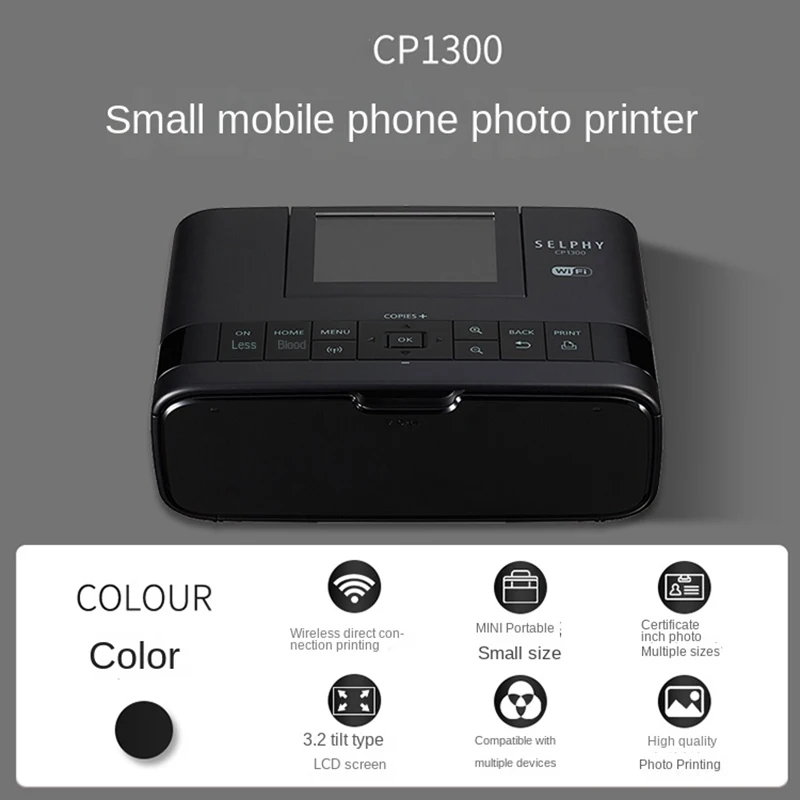 CP1300 Small Portable Mobile Photo Printer Kit Wifi portable wireless suit for KP-108IN RP-108 KP-36 KC-36 KL-36 Photo Paper