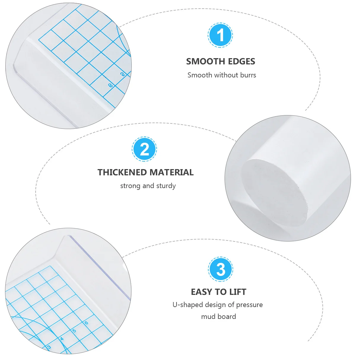 

1Set Clay Tools Kit Acrylic Roller Board DIY Modelling Essentials U-Shaped Style Transparent Rods for Polymer Clay Supplies