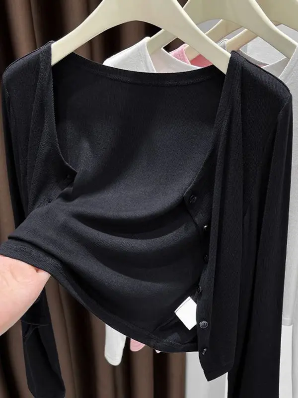 

plus Size Modal oulder Wrap Sun Protection Clothing Knitted Outerwear Cardigan Air Conditioning irt Thin Coat for Women S...