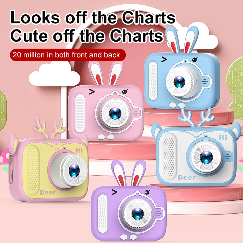 

Protective Case Camera HD 1080P Digital Dual Camera Outdoor Portable Dual Lens Kids Camera Mini Toys Video Kids Camera With 32GB