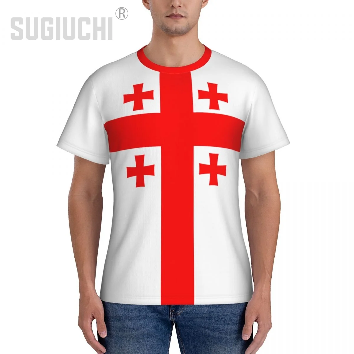 Tight Sports T-shirt Georgia Flag Georgian 3D For Men Women Tees jersey Clothes Soccer Football Fans Gift Patriotic T shirt