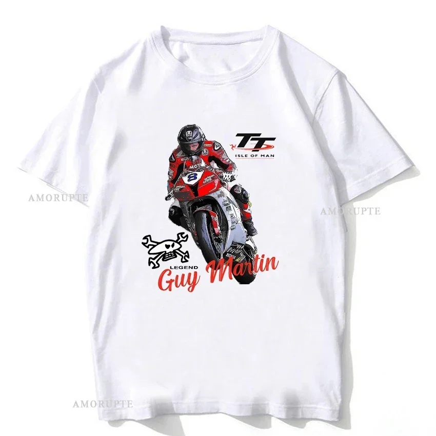 

2024 New Summer Men Short Sleeve Guy Martin Tt Legend Day Gifts Classic T-Shirt Hip Hop Casual White Tops Man Riding Sport Tee