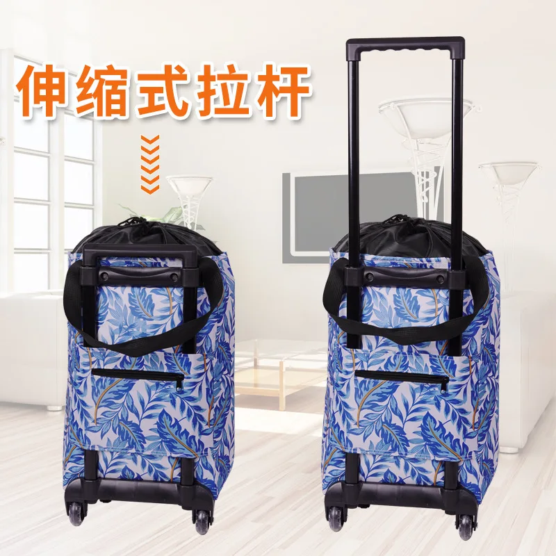 Shopping Trolley Shopping Cart Trolley Wheel Bag Household Artifact Supermarket Hand-pulled Trailer Folding Portable Shopping