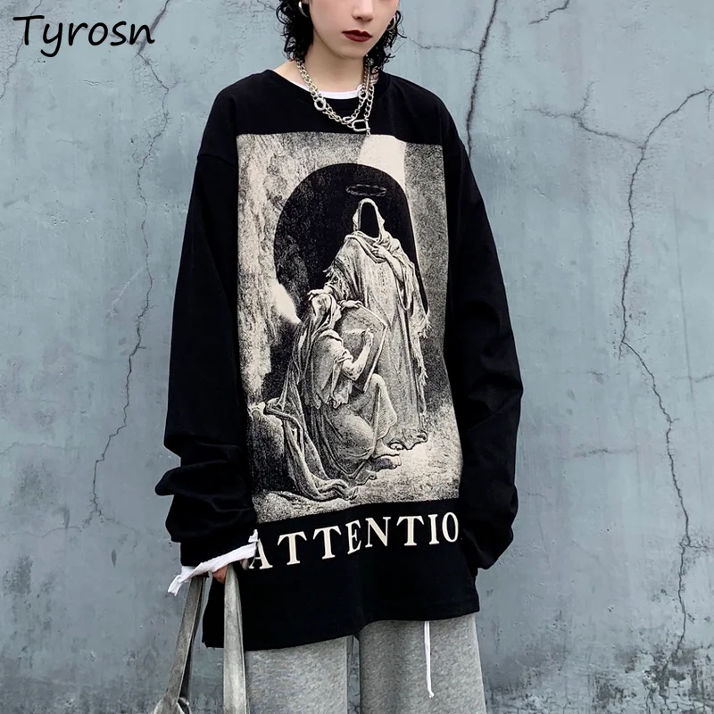 

Women No Hat Vintage Hoodies High Street Baggy S-5XL O-neck Print Hip-hop Harajuku Sweatshirts Trendy Casual Boyfriend Clothing