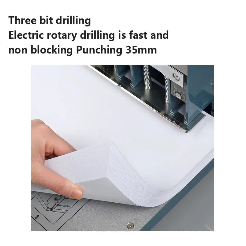 XD-500 Three Hole Heavy Duty Punch Personnel File Binding Machine Punch 500 Pages 35mm Thick Layer Punch Three Hole one-line