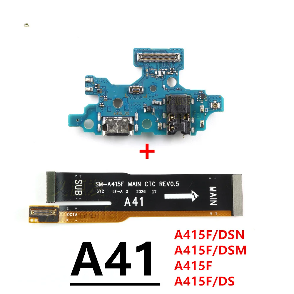 For Samsung Galaxy A41 SM-A415F A415 USB Type-C Micro Charger Charging Port Dock Connector Microphone Main Board Flex Cable