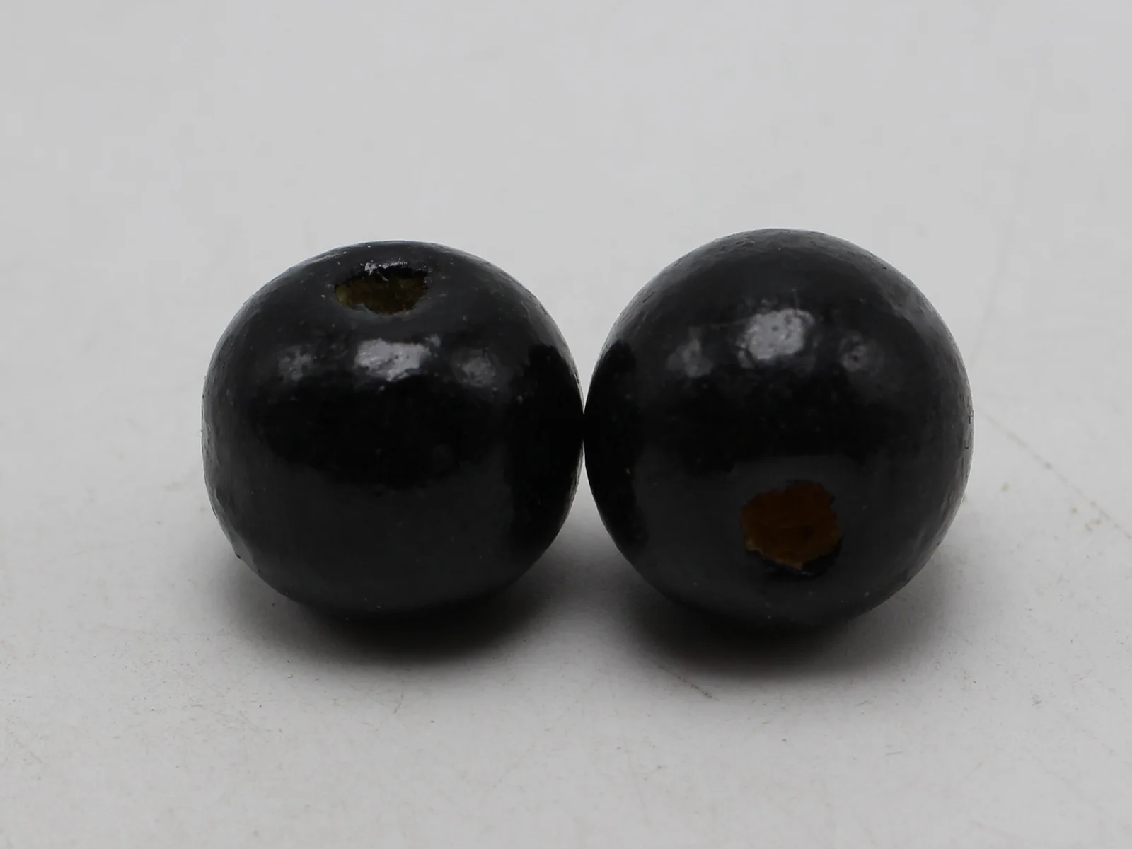 25 Black Round Wood Beads 20mm Large Wooden Beads