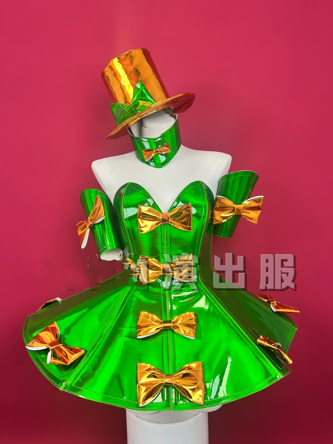 Female singer Bowtie dress armor three-dimensional skirt Christmas performance costumes party Amusement Park Tour Clothing