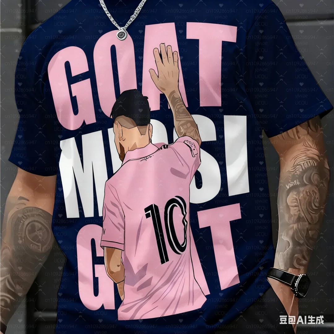 

2025 Autumn Mens Soccer Graphic No.10 Print Football Jersey T Shirt O-Neck Short-Sleeved Top Daily Street Men Sport T-Shirt