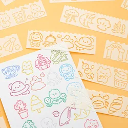 4pcs/set Food Animal Stencils Templates for Painting Draw Kids Plastic Stencil DIY Scrapbook Coloring Embossing Album Decorative