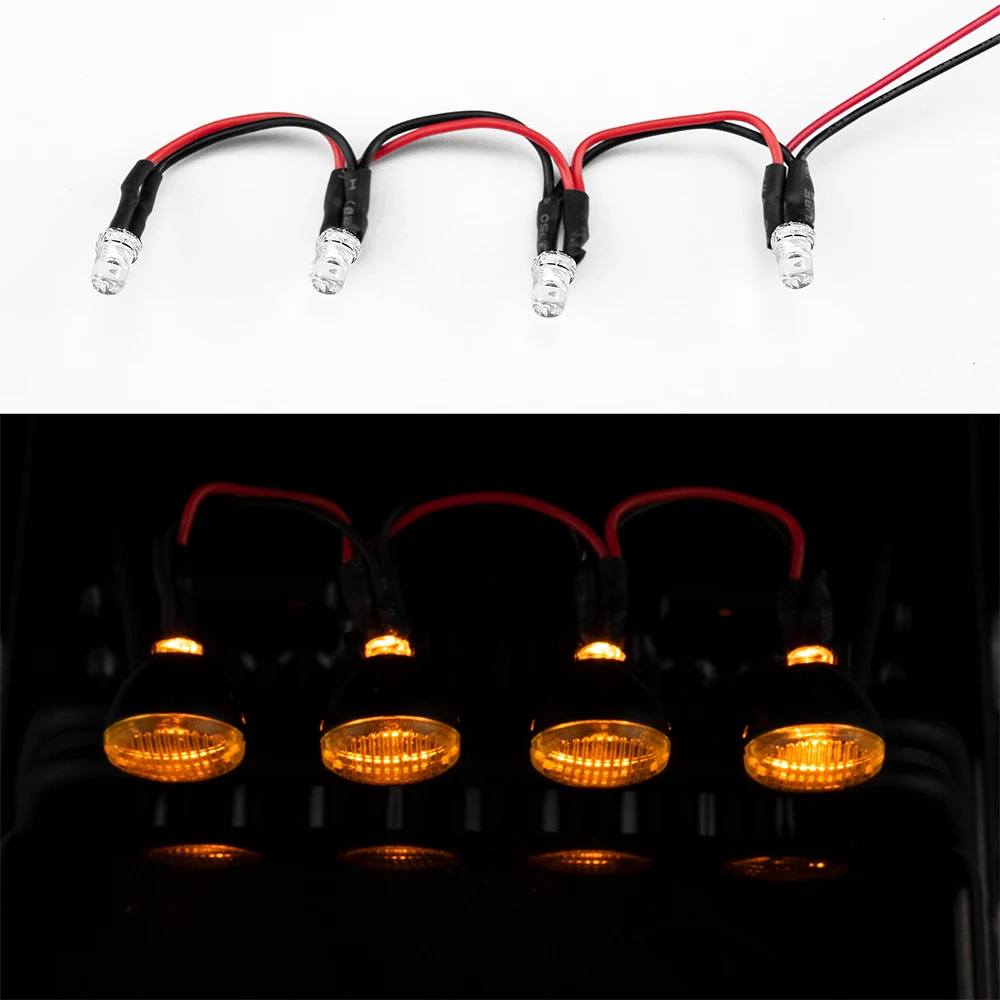 Yeahrun simulação 4 luzes de teto led para hpi venture hilux 1/18 rc caminhão carro peças atualização