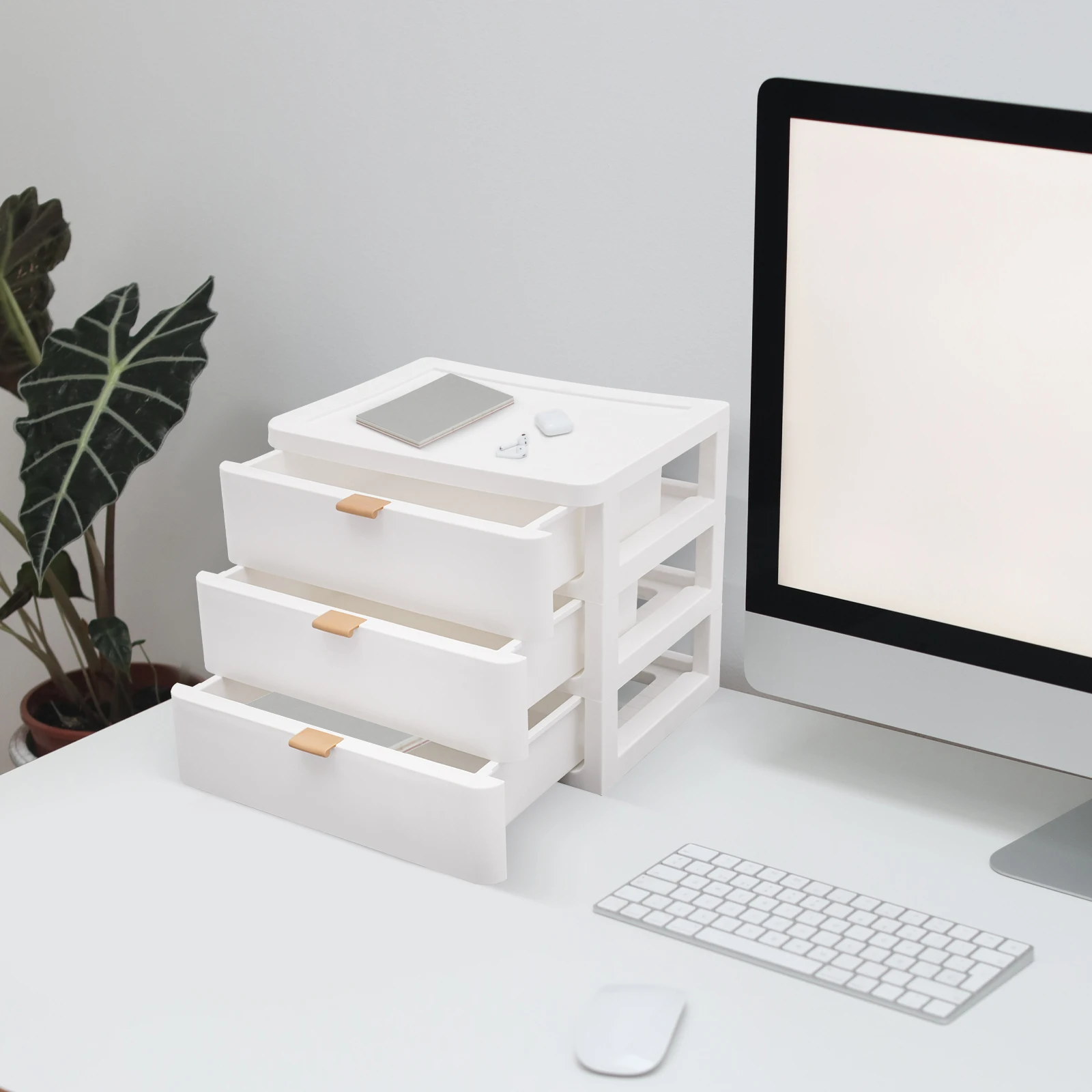 

Desk Organiser, with Acrylic 3 Drawers, Stackable Storage Box, for Office Bedroom Study Supplies, Stationery Desktop Accessories