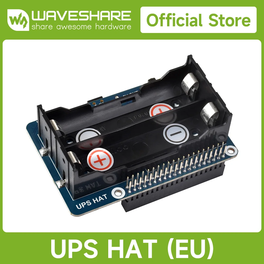 

Waveshare Uninterruptible Power Supply UPS HAT for Raspberry Pi 4B/3B, Stable 5V Power Output，The 18650 batteries NOT included