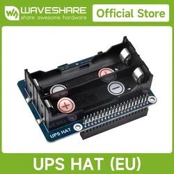 Waveshare Uninterruptible Power Supply UPS HAT for Raspberry Pi 4B/3B, Stable 5V Power Output，The 18650 batteries NOT included