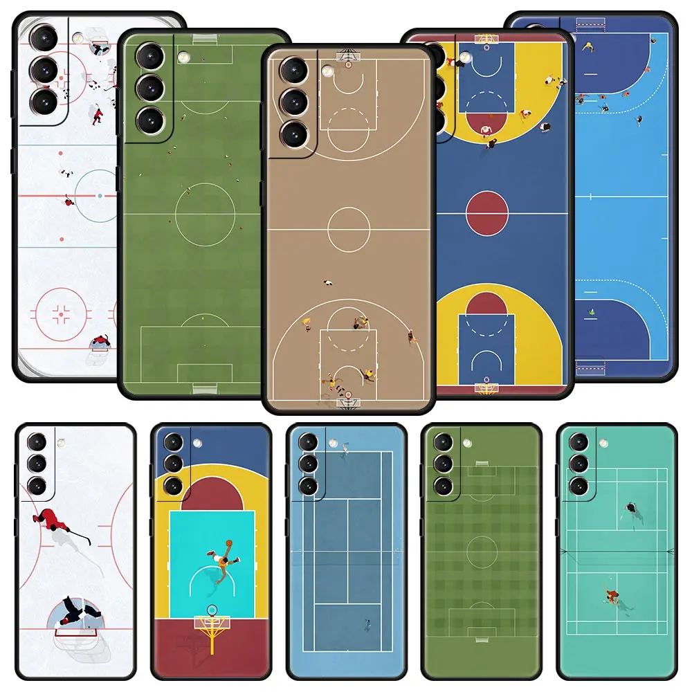 

Football Basketball Tennis Sports Phone Case For Samsung Galaxy S23 S24 Ultra S22 S21 S20 FE 5G S10 S10E S9 S8 Plus 20 Cover