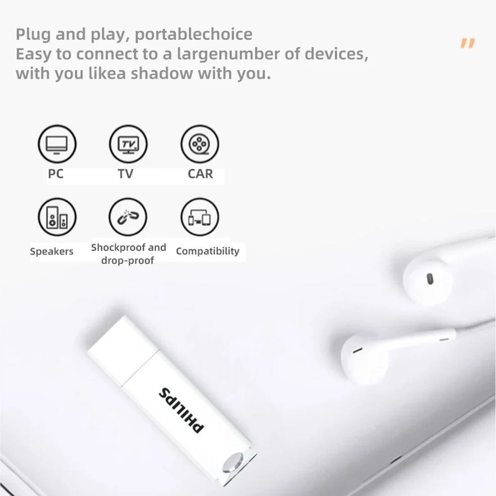 Philips High Speed Flash Drive 2.0 128G 64GB Pen Drive Memory Stick U Disk Speichererweiterung für Fotos, Videos 32G 16G