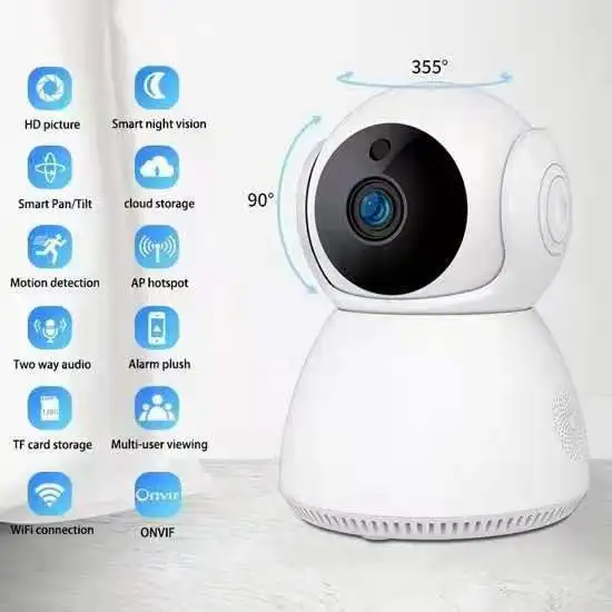5MP 1944P V380 360 درجة لاسلكية PTZ IP كاميرا بشكل قبة الأشعة تحت الحمراء للرؤية الليلية كشف الحركة أمن الوطن شاشة CCTV