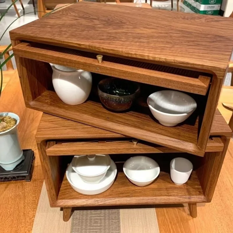 Solid wood lockers, retro storage cabinets, side cabinets, full teak rotating cabinets, designer solid wood bedside tables