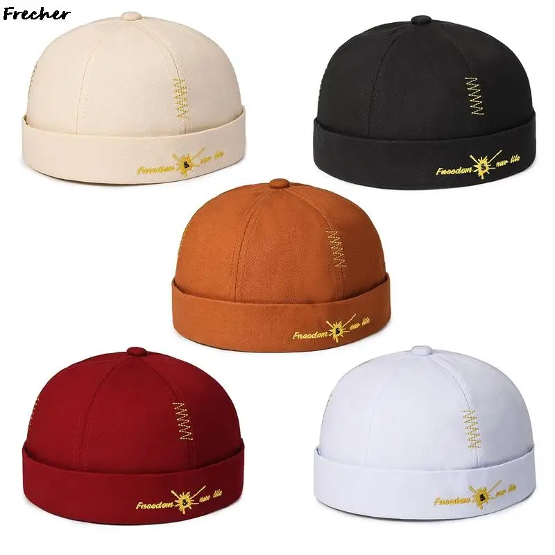 Spring Summer Melon Caps Men Women Hip Hop Beanies Letter Embroidery Docker Hat Fashion Bonnet Beanies Brimless Dome Hats 2023