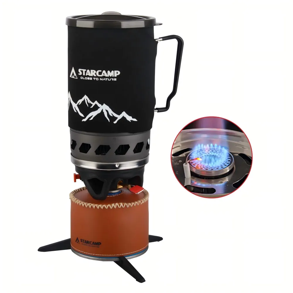 STARCAMP 1400ml Outdoor Fastboil Jet Cooker Gas Stove for Hiking & Camping Portable Cooking System