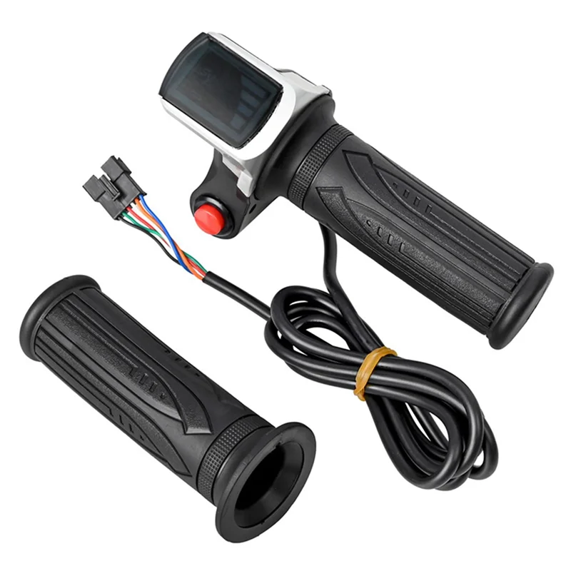 

Electric Bike Throttle With LCD Display Handle Throttle For 36V Twist Throttle Scooter E-Bike Parts-A99D