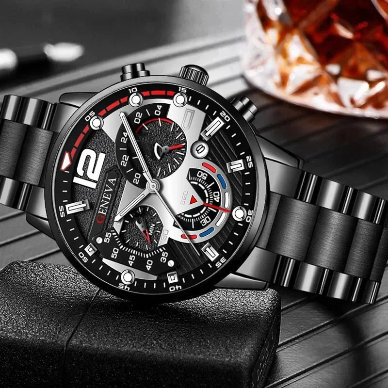 Men\'s Creative Six-Pin Watch Alloy Stainless Steel Watches for Men New Luxury Business Male Sport Quartz WristWatch Reloj Hombre