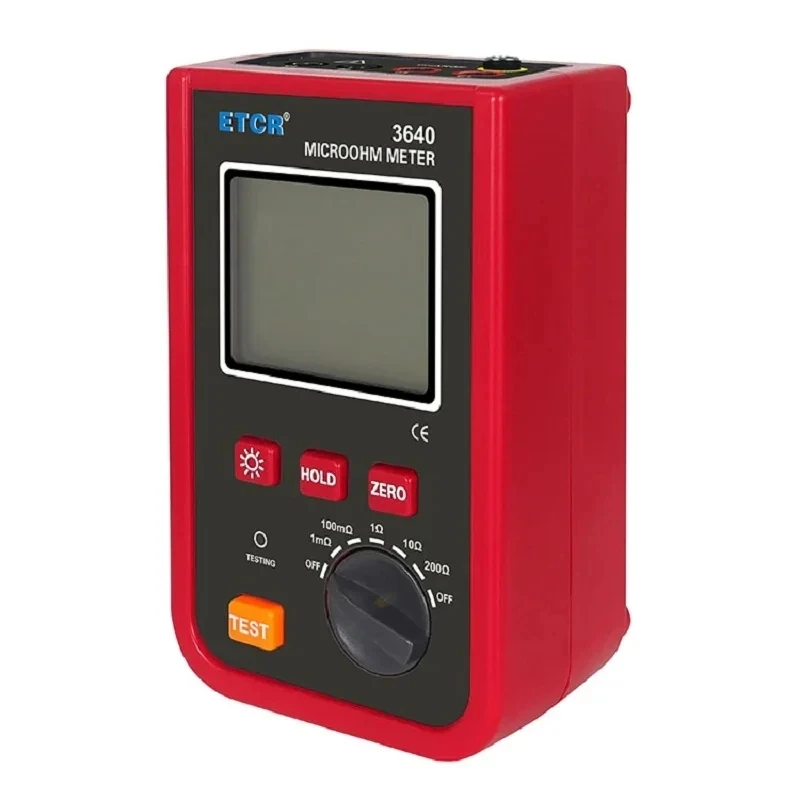 ETCR3640 Portable Milliohmmeter 1mΩ-200kΩ DC Low Value Resistance Tester Precision 4-wire Method AC/DC 2 Channel Multimeter