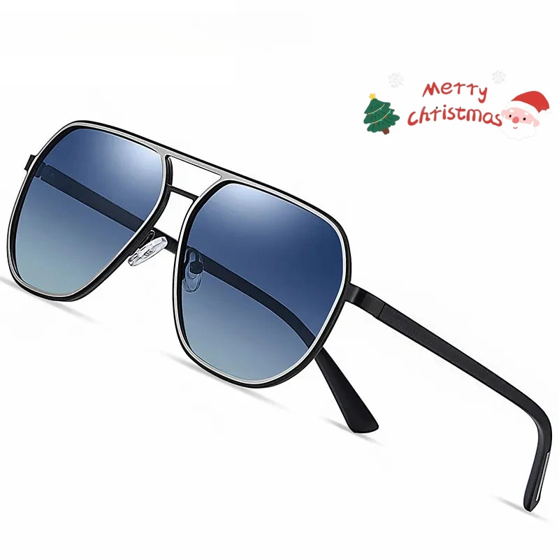 

OLLYMURS деловые поляризационные ретро металлические солнцезащитные очки с двойным мостом, мужские очки для вождения, оптические солнцезащитные очки для близорукости, очки