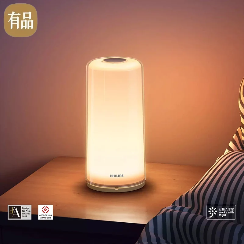 Zhirui Inteligente Lâmpada de Cabeceira Casa Atmosfera Iluminação Mesa Night Light Music Sync Funciona com Mijia Mi Casa APP