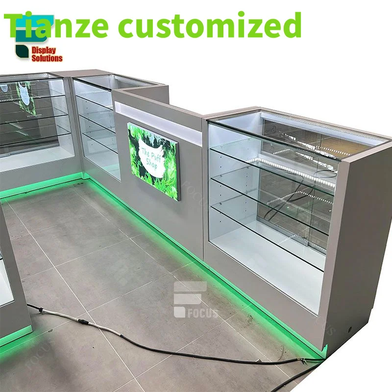 

(customized)Custom Display Shelves Display Counter Showcases Glass Tall Cigar Display Cabinet Humidor Cigar Showcase